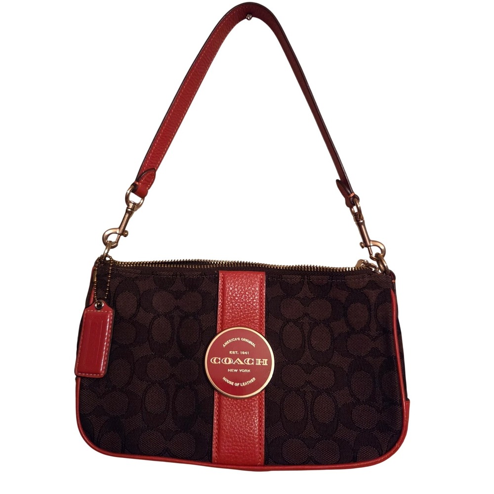 Coach Lonnie In Signature Jacquard Women's Brown Orange Monogram C8306
